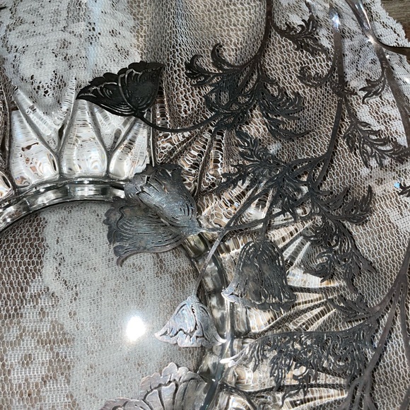 Vintage Cake Plate Sterling Silver Overlay Oversized - Picture 3 of 4